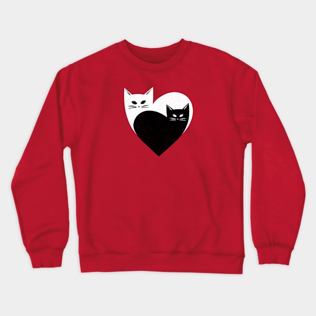 Kitty Love Heart Crewneck Sweatshirt by katiestack.art